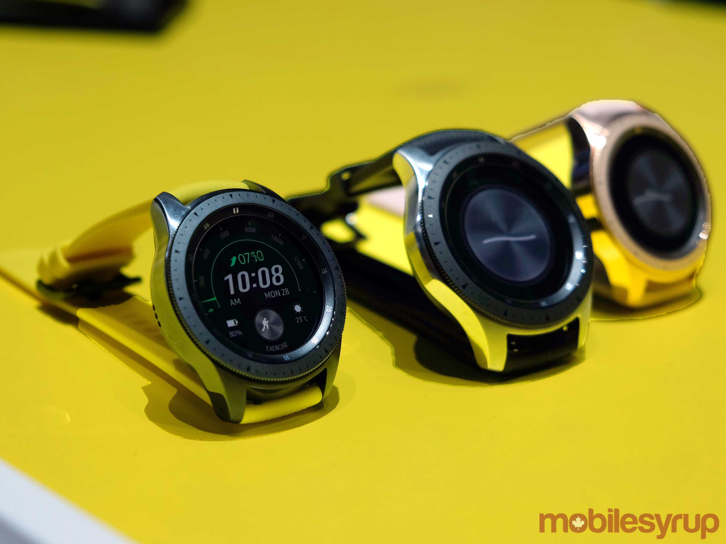 Galaxy Watch set on angle
