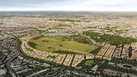 Neue Pläne vereinen Wohnungen und ein weiterhin großes Feld.