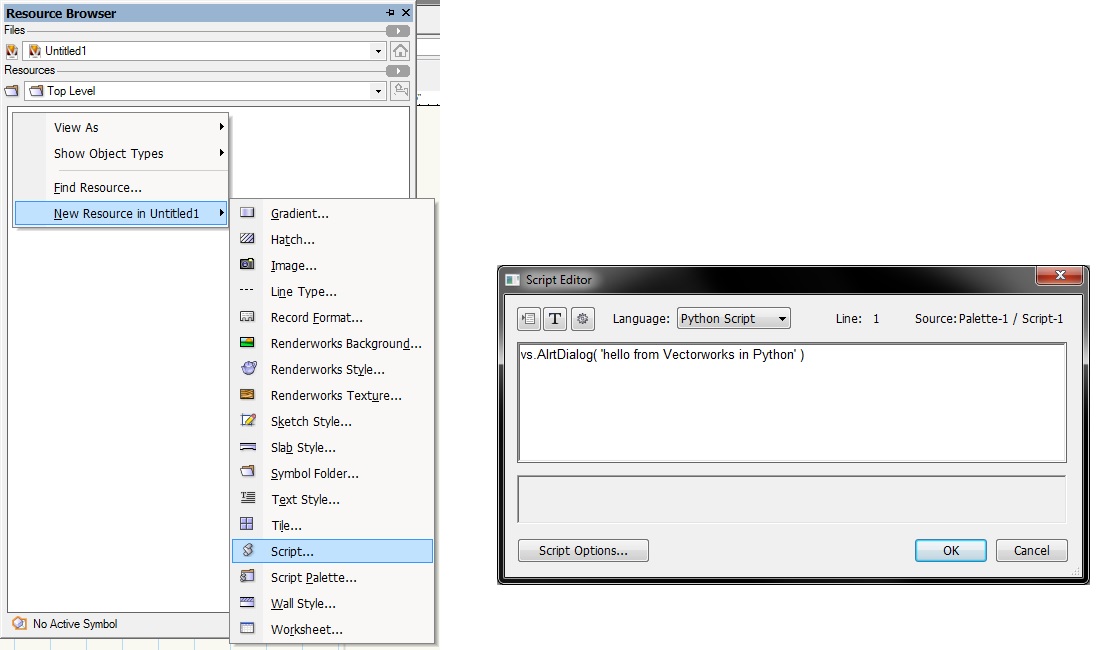 Simple Python in Vectorworks