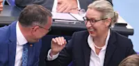 Deutscher Bundestag, 177. Bundestagssitzung: Tino Chrupalla und Alice Weidel, beide AfD