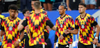 HOUSTON, UNITED STATES - JUNE 14: Leroy Sane and Aleksandar Pavlovic (5) of Germany warm up prior to 2026 FIFA World Cup First Stage Group E match between Germany and Curacao at NRG Stadium (Houston Stadium) in Houston, Texas, United States on June 14, 2026. Hakan Akgun / Anadolu