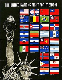 US-Poster zur Gründung der Vereinten Nationen