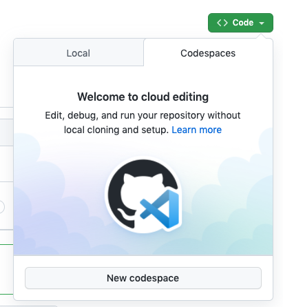 Option to open PR in a codespace