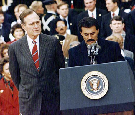 Photo One World: George H. W. Bush and Yemen’s Ali Abdullah Saleh